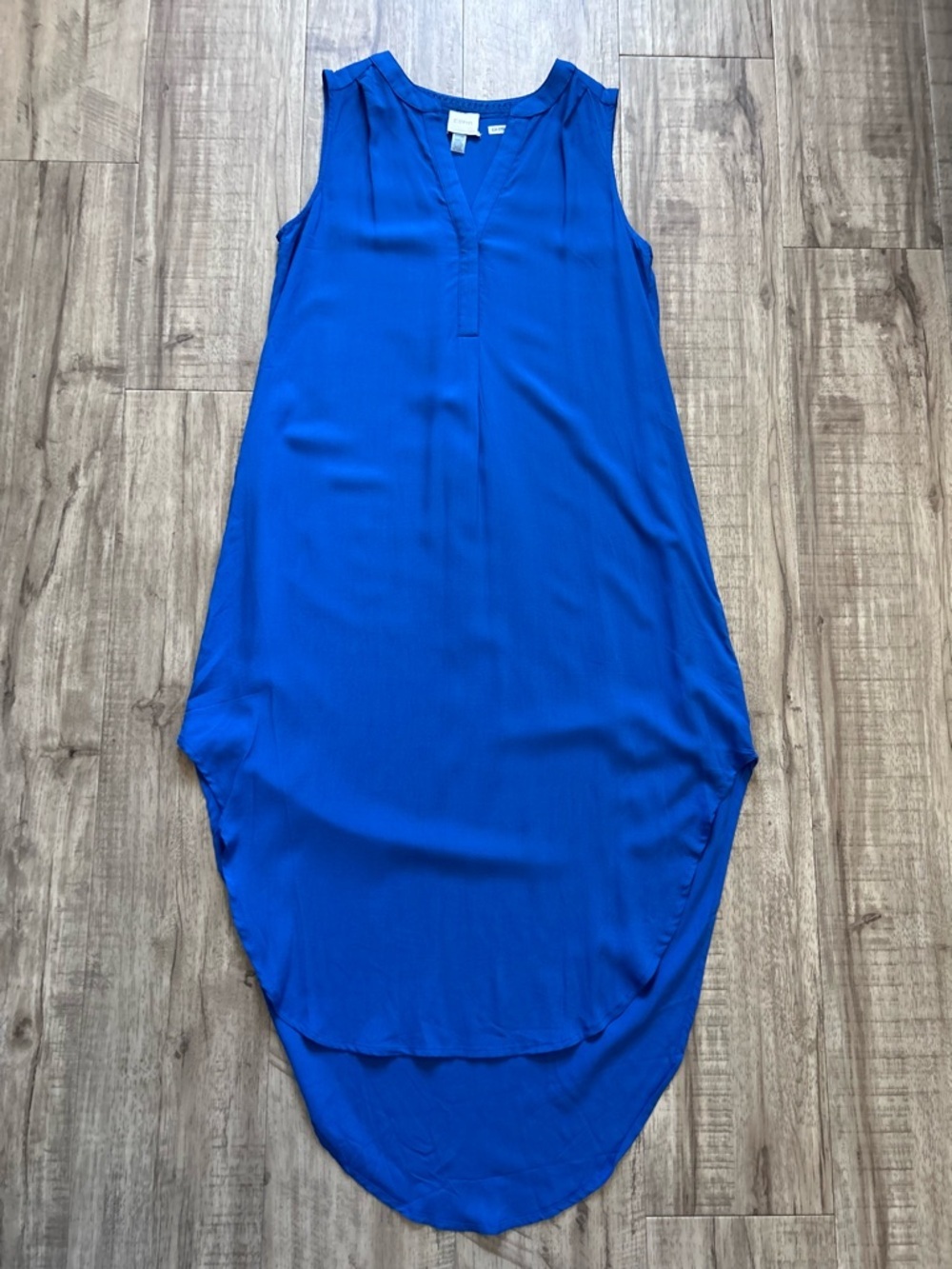Effortless casual Sleeveless Royal Blue High-Low Shift Dress summer beachy
